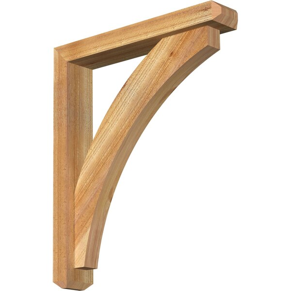 Ekena Millwork Thorton Craftsman Rough Sawn Bracket w/ Offset Brace, Western Red Cedar, 4"W x 22"D x 26"H BKT0402X22X26THR04RWR - main